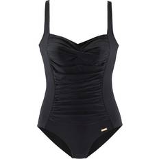 Lascana Adjustable Straps Gathered Swimsuit - Black