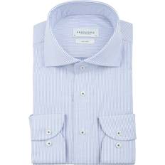 Man - Striped Shirts Regular Fit Business Hemd - Hellblau