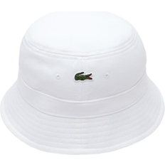 White Hats Lacoste Unisex Organic Cotton Bucket Hat White