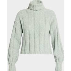 Turtleneck Sweaters - White Turtleneck Sweater - Ocean Marl