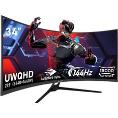 Gawfolk 34 Inch Ultrawide Gaming Monitor 1500R