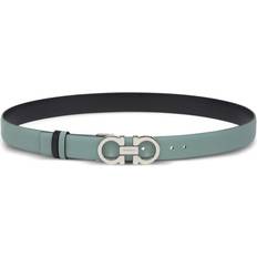 Ferragamo Green Belts Ferragamo Gancini Buckle Leather Belt - Green