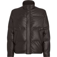 Zegna Leather Padded Jacket - Brown