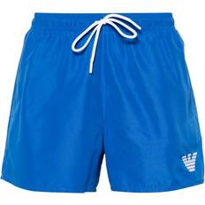 Emporio Armani Swimwear Emporio Armani Logo Embroidered Swim Shorts - Blue