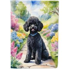 Black Flags Black Poodle Spring Path Garden Flag 11.25 in x 15.5 in