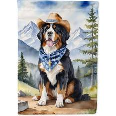 Carolines Treasures Bernese Mountain Dog Cowboy Welcome Garden Flag 15.5 x 11.25 in