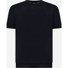 Seda Suéteres Giorgio Armani Silk Cotton Crewneck Sweater - Black