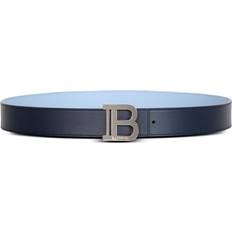 Balmain Belts Balmain Two-Tone Reversible Leather Belt - Blue