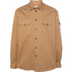 Alexander McQueen Men Shirts Alexander McQueen Loo Tape Cotton Overshirt - Brown