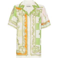 Green - Linen Shirts Alemais Checkmate Mix-Print Linen Shirt - Green