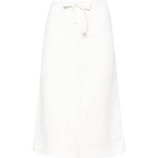 Ferragamo Skirts Ferragamo Contrast Stitching Drawstring Midi Skirt - White