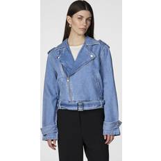 Y.A.S Jackets Y.A.S Yasabigail Ls Denim Biker Jacket - Medium Blue Denim