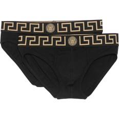 Versace Men's Underwear Versace Greca Border Boxer Briefs - Black