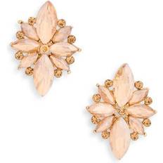 Beige Earrings Cara Crystal Cluster Stud Earrings in Champagne (One Size)