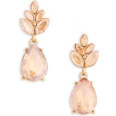 Beige Earrings Cara Crystal Drop Earrings in Champagne (One Size)