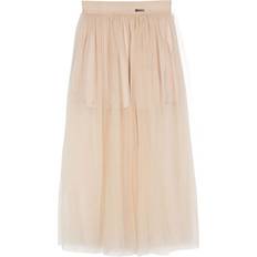 M Skirts Monnalisa Logo Plaque Tulle Skirt - Neutrals