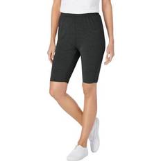 Woman Within Pants & Shorts Woman Within Plus Size Stretch Cotton Bike Short - Heather Charcoal