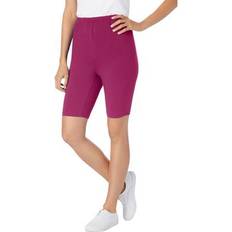 Woman Within Shorts Woman Within Plus Size Stretch Cotton Bike Short - Raspberry