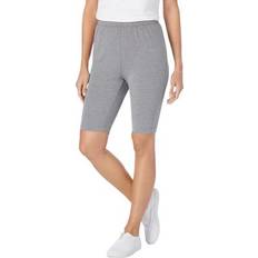 Woman Within Pants & Shorts Woman Within Plus Size Stretch Cotton Bike Short - Medium Heather Grey