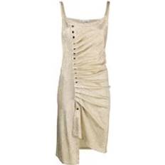 Metallic Drop Mini Dress - Gold