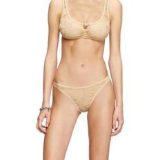 Diesel Knickers Diesel Culotte En Dentelle Camouflage Avec Plaque Oval D - Marron