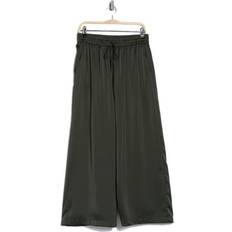 Adrianna Papell Pants & Shorts Adrianna Papell Wide Leg Satin Pants - Dusty Olive