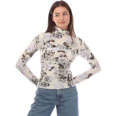 Off-White Blouses Off-White Chine Sec Skin Twist Long Sleeve Top - Grey