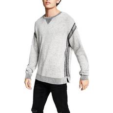 Oversized Pullover Crewneck Sweater - Brown