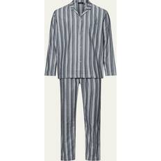 Flannel Underwear Hanro Cozy Comfort Flannel Long Pajama Set - Moonlight Stripe