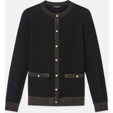 Plus-Size Cashmere Cardigan - Black