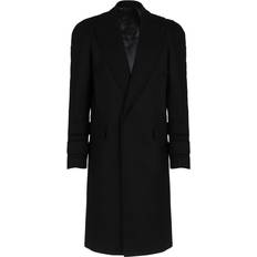 Balmain Coats Balmain Touch Strap Wool Blend Coat - Black