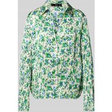 Mango White Blouses Mango Printed Shirred Blouse - Off White