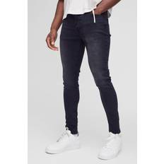 boohoo Mens Skinny Stretch Jean In Washed - Black