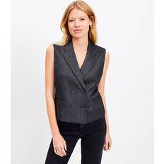 Trajes Loft Petite Shimmer Herringbone Double Breasted Vest