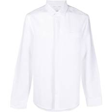 Linen Shirts - White Calvin Klein Long Sleeve Flax Shirt - White