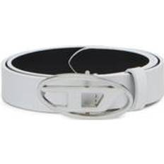 Dame - Hvite Belte Diesel Leather Belt With Enamelled Buckle - White