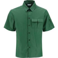 Ferragamo Green Tops Ferragamo Short Sleeved Linen Shirt - Green