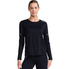 Woman Blouses 2XU Aero Reflective Female Fitness Ropa - Black/Silver