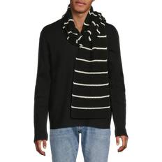 Cachemire Écharpes Striped Merino Scarf - Black/White