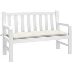 vidaXL Bänkdyna Melerad Gräddvit 120x50x7 cm Tyg Trädgårdsbänk