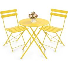 Yellow Bistro Sets Feton Outdoor 3 Pieces with 2 Chairs Bistro Set