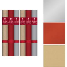 Coloured Kraft Wrapping Paper 6 Rolls 2m