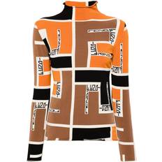 Fendi Printed High Neck Top - Blue