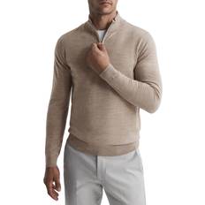 Reiss Blackhall Merino Funnel Neck Sweater - Wheat Melange