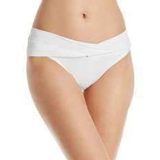 Robin Piccone Ava Solid Twist-Front Bikini Bottom - White