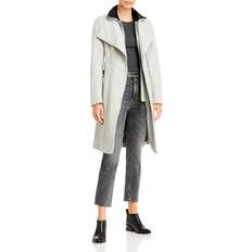 Calvin Klein Coats Calvin Klein Contrast Trim Belted Coat - Light Gray