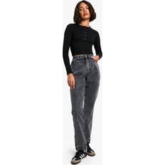 boohoo High Waisted Mom Jeans - Black
