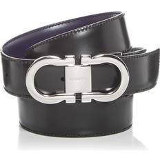 Accessories Ferragamo Double Gancini Reversible Leather Belt - Blue/Black/Midnight