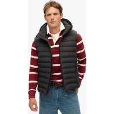 Superdry Men Vests Superdry Hooded Fuji Sport Padded Gilet - Black