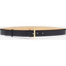 Accessori Alexander McQueen Leather Belt with Gold Hardware - Black/Gold